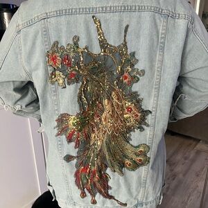 one 5 one Light Blue Oversized Denim Jacket